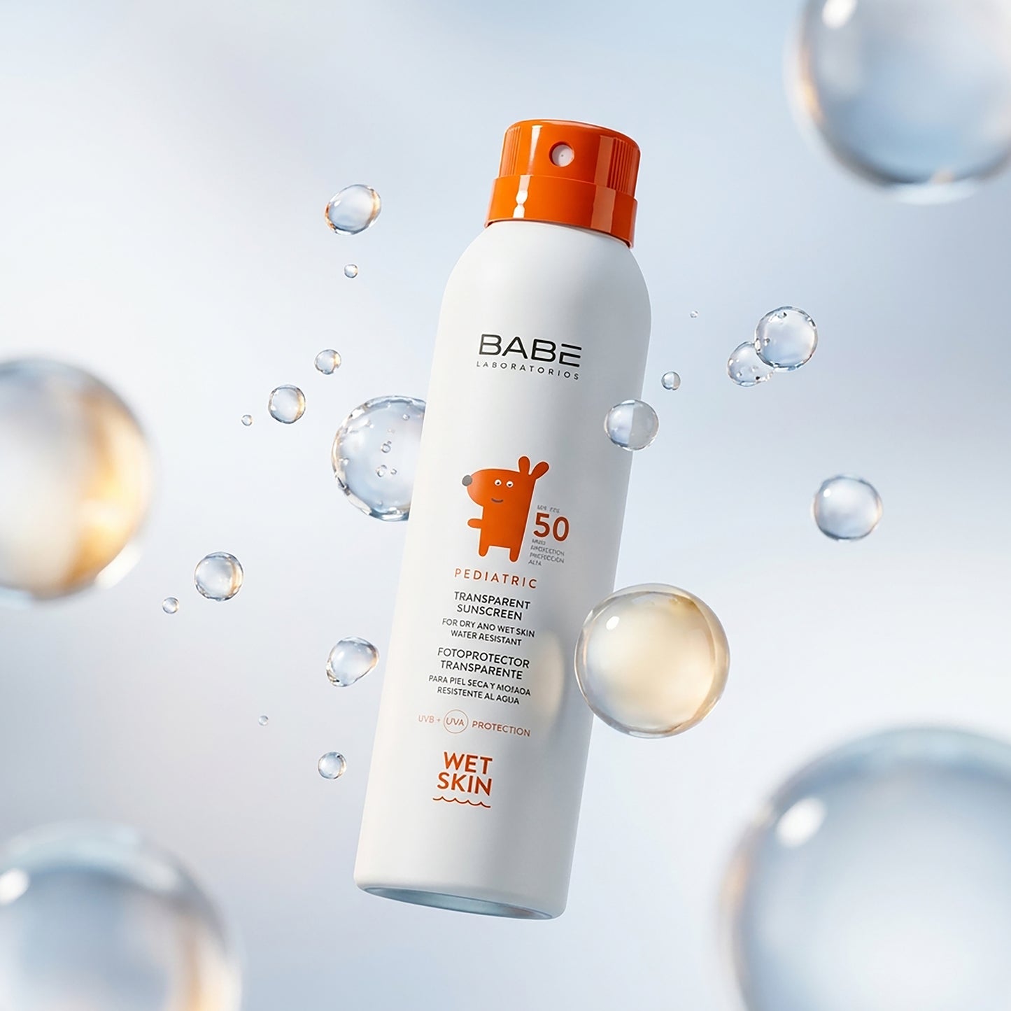 Pediatric Transparent Sunscreen Wet Skin